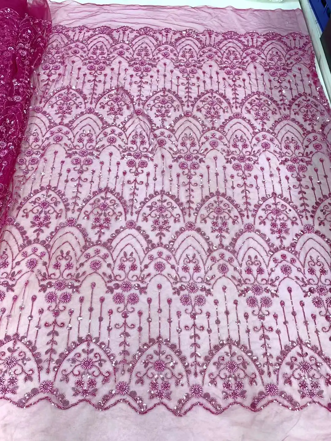 Brangdy 2024 Роскошная французская кружевная ткань ручной работы с бисером и вышивкой