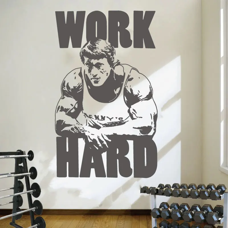 Bodybuilding gym fitness trainer sports muscle vinyl wall stickers gym fitness fans room decoration decals silhouette gifts S2