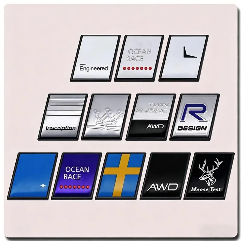 Наклейка-эмблема 2026 Hot For Volvo Black Edge Metal Badge R Design AWD Moose Test Logo Decals для автомобилей Volvo Ocean V40 V60 V90 XC60 XC90 (art.: 3920dbc49e73e) - 3920dbc49e73e