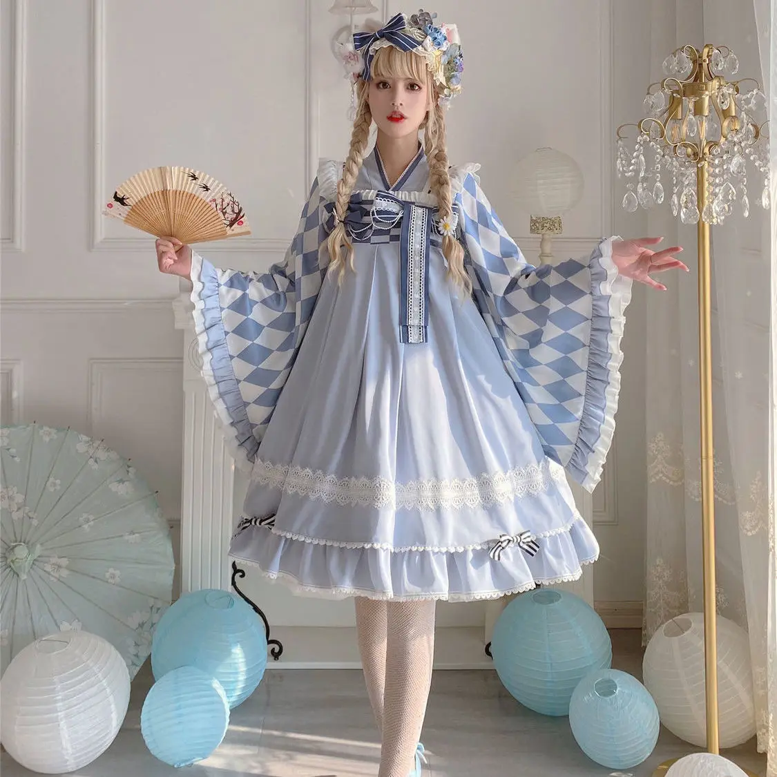 

Yaotai Moon Alice and Wind Lolita Suit Dress Chinese Style Print Bow Kawaii Tea Party Princess Victorian Dress