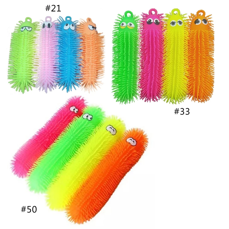 

Children's Interactive Vent Caterpillars Ball Educational Toy with Groove Portable Flashing LED Brain Training Toys