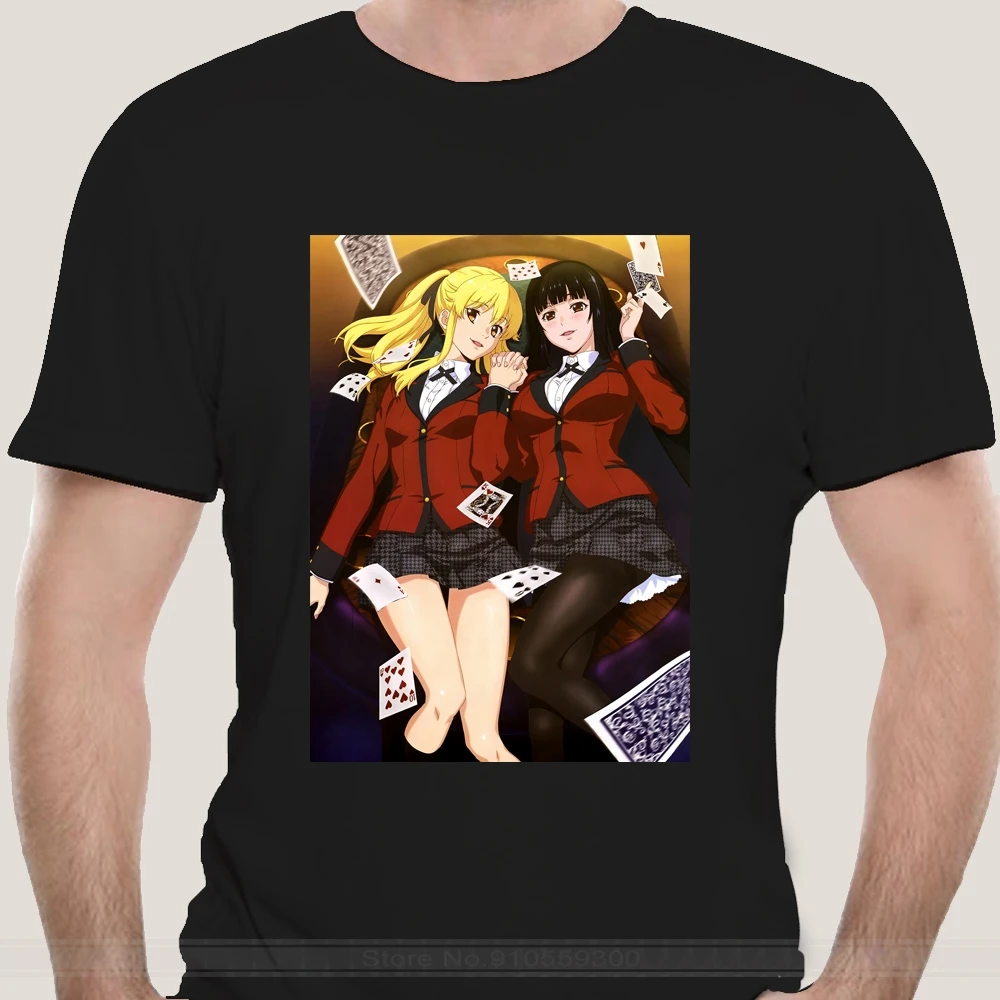 

Men's T-Shirts Kakegurui Cotton Tee Shirt Short Sleeve Jabami Yumeko Anime Manga Poker Gambler T Shirts Crewneck