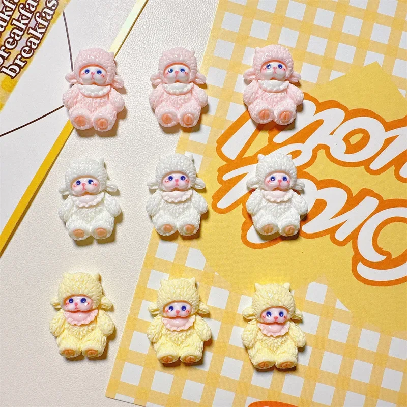 DIY милая мультяшная заколка для волос в виде овцы аксессуары из смолы самодельные