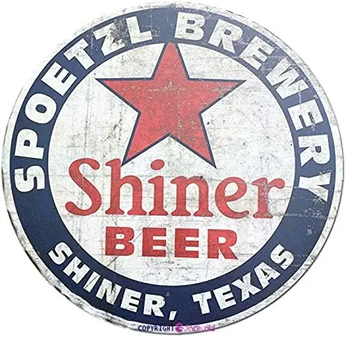 Металлическая жестяная вывеска в стиле ретро с номером дома Spoetzl Brewery Shiner Beer