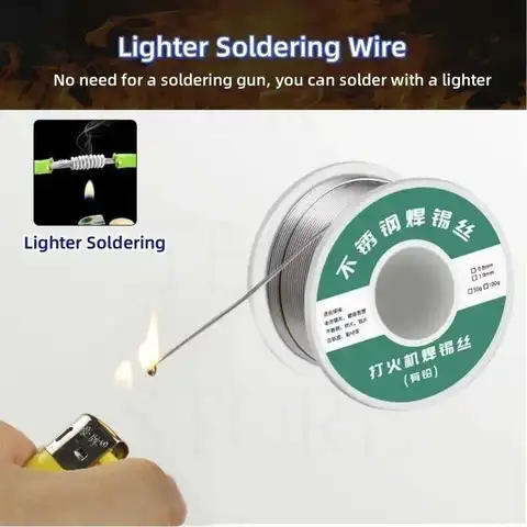 Новая зажигалка из нержавеющей стали, одноразовая медно-железо-никелевая аккумуляторная батарея, сварочная универсальная паяльная проволока, банка 50/100 г