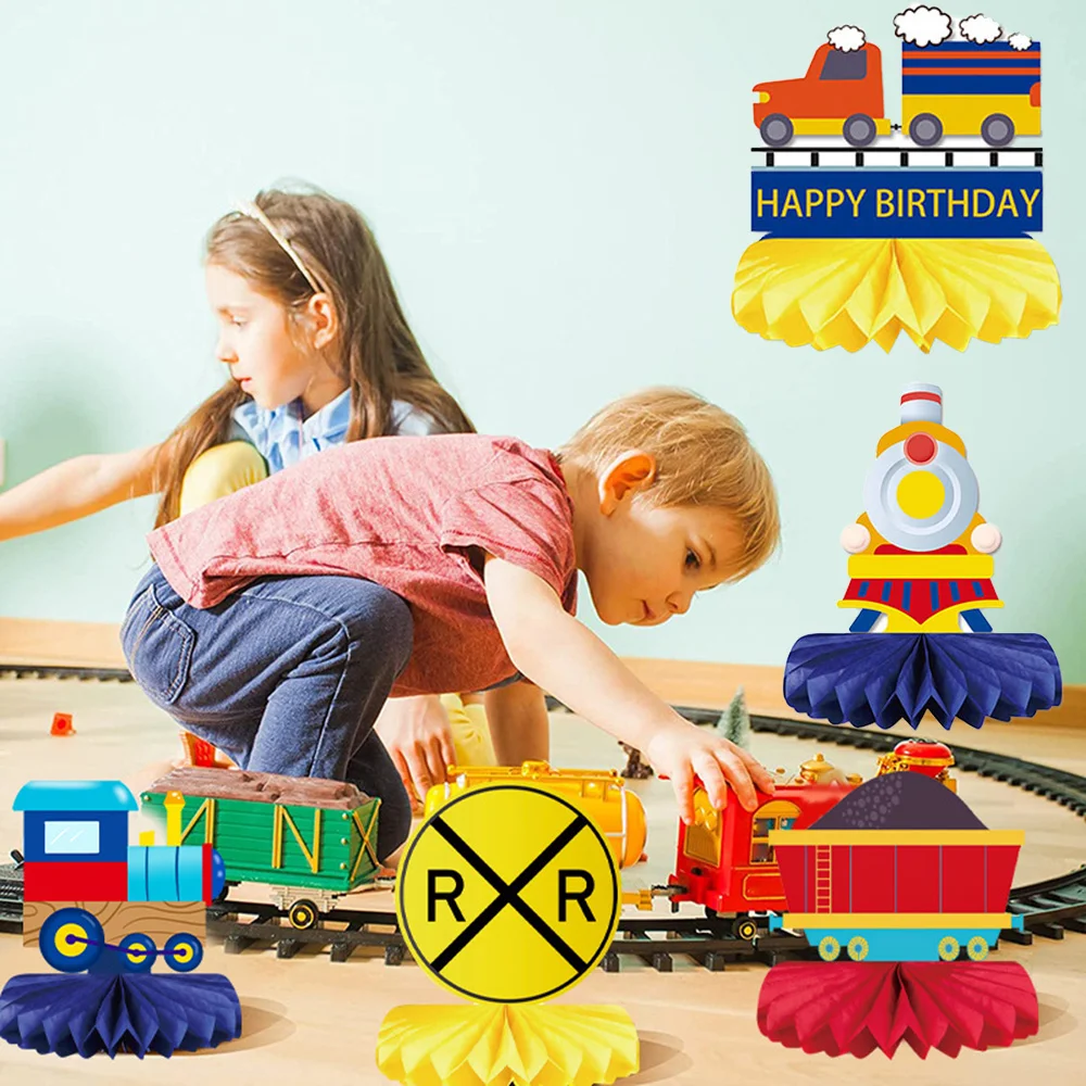 

9 Pcs Railway Train Centerpiece Birthday Railroad Crossing Sign Table Photo Booth Prop Railroad Train Crossing Theme Party Decor