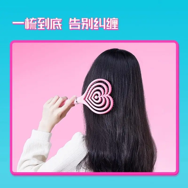 Новинка 2024 года MINISO Barbie Aeries милое сердце пушистая костяная расческа сухая и