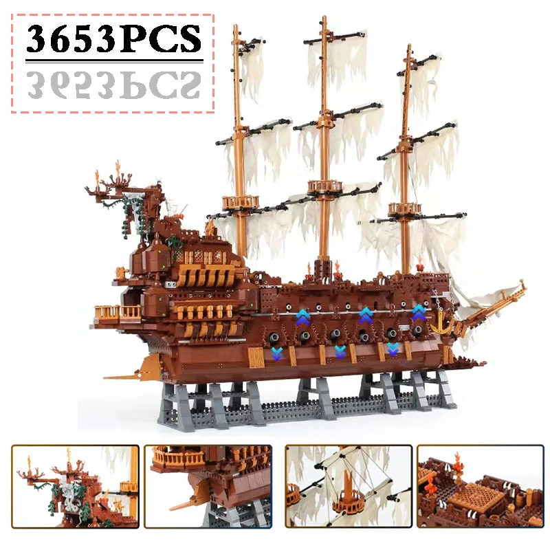 

Pirates Movie Series 13138 The Flying Dutchman Pirate MOC Building Blocks 16016 Building Blocks Educational Toys Christmas GiftS