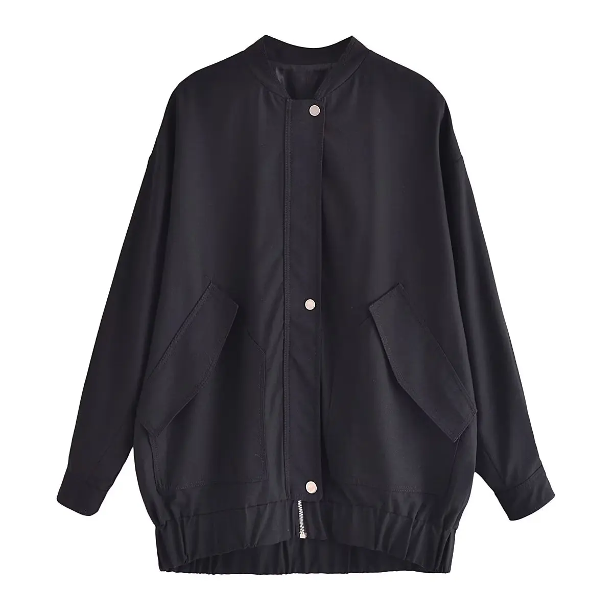

Куртка-бомбер женская с длинным рукавом, модный винтажный пиджак с карманами, свободная повседневная шикарная верхняя одежда, лето 2023