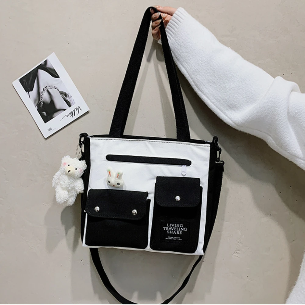 

Женская Холщовая Сумка, новинка 2022, модная сумка через плечо, японская литература и искусство, сумка-мессенджер, Студенческая универсальная...