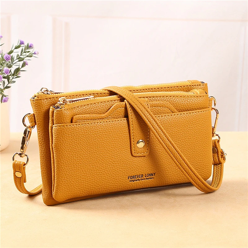

2023 Women Multifunctional PU Leather Shoulder Bag Large Capacity Crossbody Messenger Bag Ladies Phone Pouch Purse Card Holder