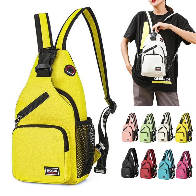 

Холщовый рюкзак для женщин и мужчин, маленькие модные однотонные сумки-слинги на ремне, многофункциональная нагрудная Сумочка через плечо