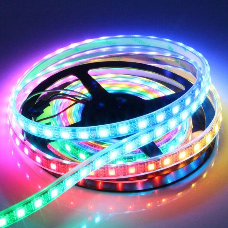 5 м WS2812B умная светодиодная Пиксельная полоса DC5V индивидуально Адресуемая rgb 5050