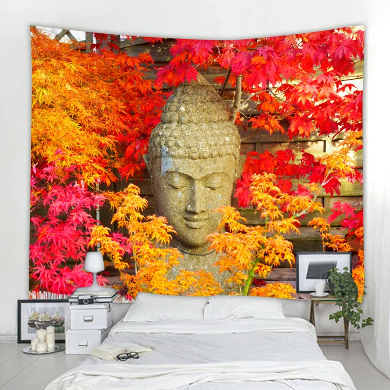 

Buddha At The Bottom Of The Valley Prainted Wall Hanging Tapestry Mandala Bohemia 5 Sizes Travel Sleeping Pad Polyester Fabric 1