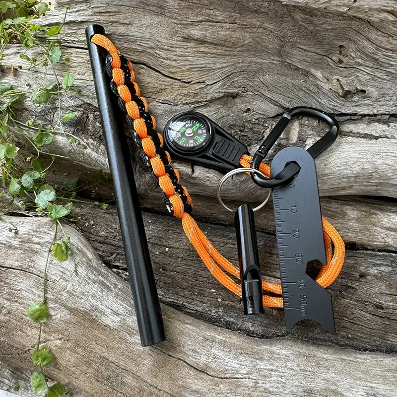 Фото Bear Grylls Survival Fire Starter, магниевый кремневый стержень, портативный аварийный комплект Firesteel, компас-свисток для кемпинга, пешего туризма, инструмент №5