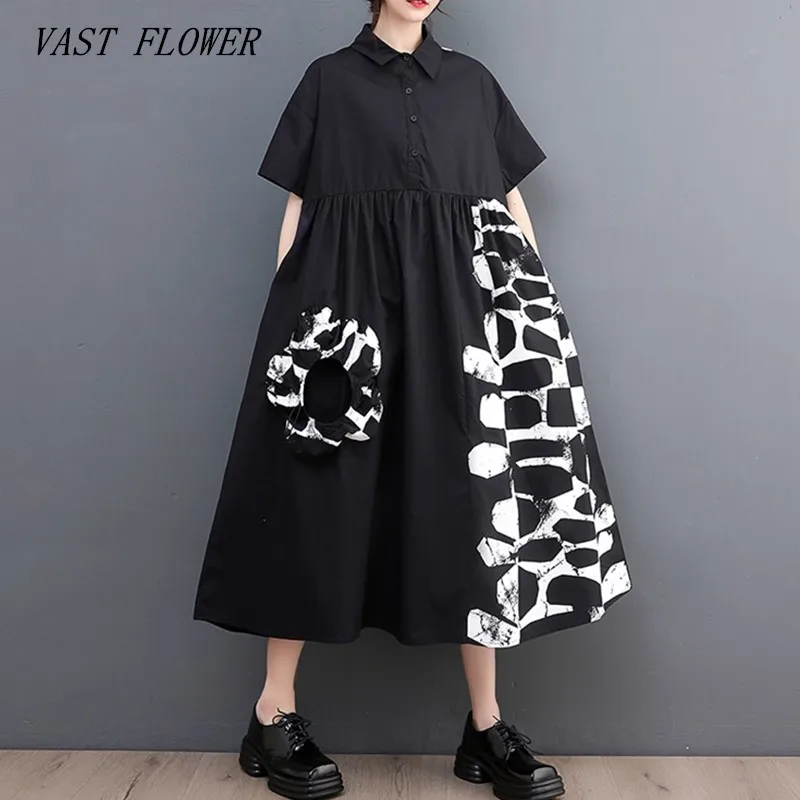 

short sleeve oversized cotton vintage dresses for women casual loose long summer dress elegant clothing 2023