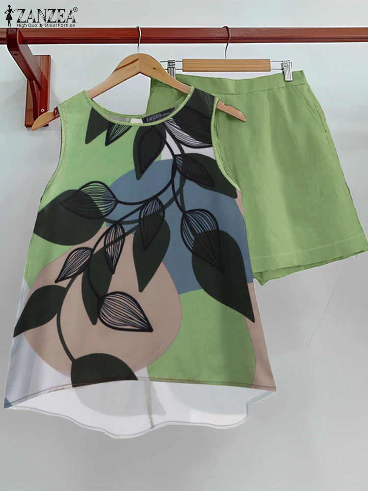 ZANZEA лето 2024 майки с высоким и низким принтом женские повседневные однотонные