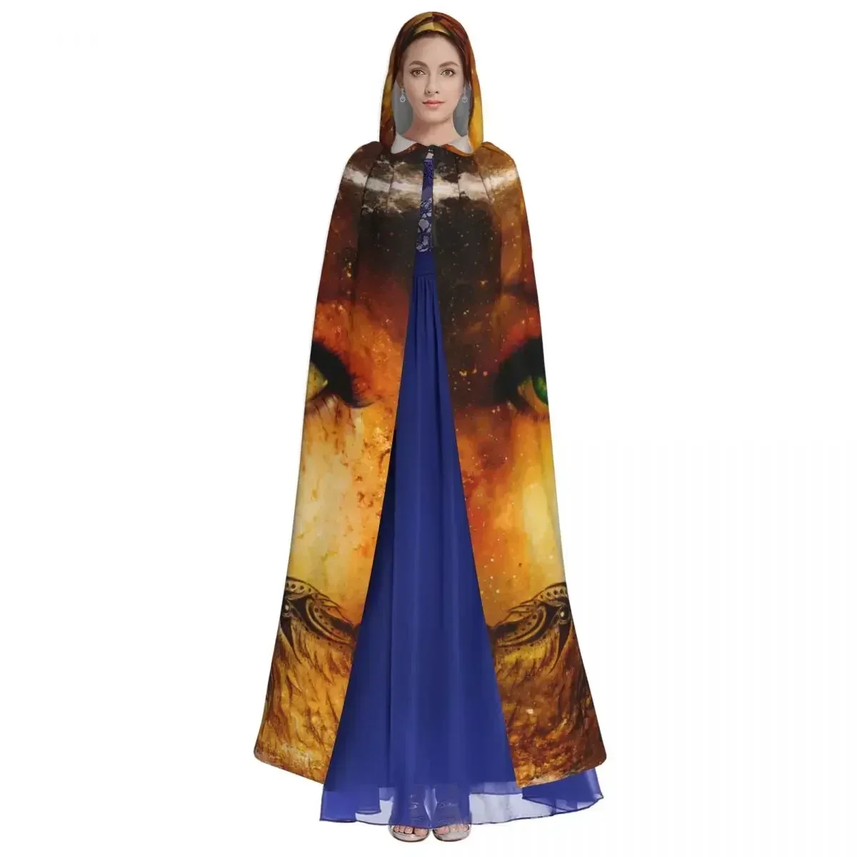 Плащ унисекс из полиэстера с капюшоном костюм ведьмы аксессуар деревом жизни