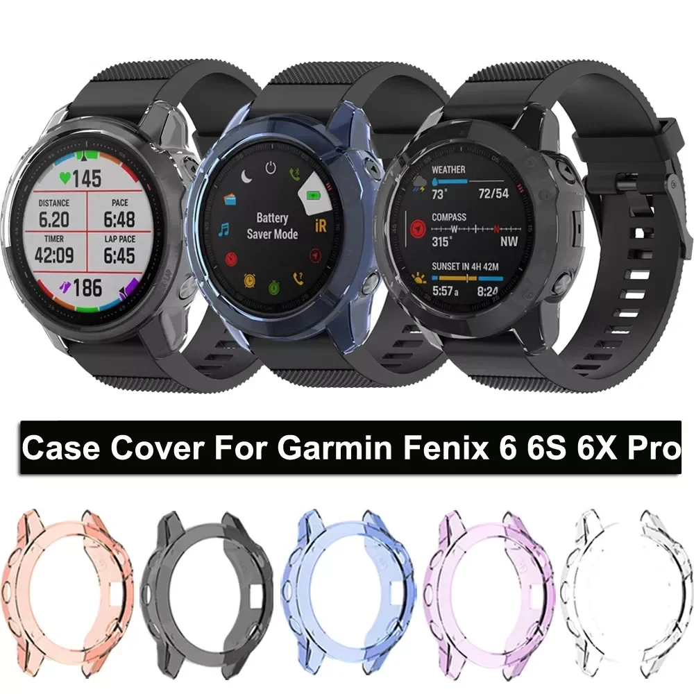 

Protector Clear Cases For Garmin Fenix 6 6S 6XPro TPU Fenix6X Watch Case Cover Smart Bracelet Protective Frame Shell Accessories