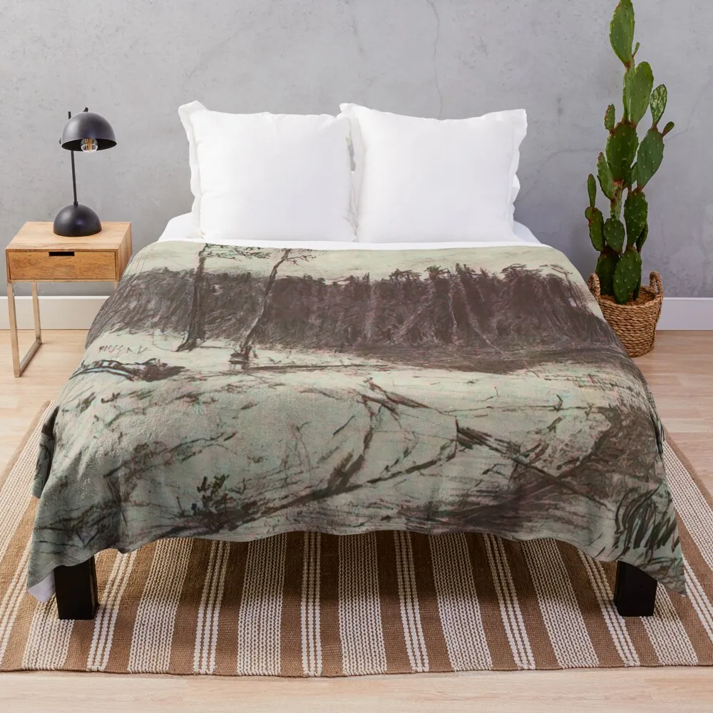 Лес возле водой Arkhyp Kuindzhi Vibante Edition Плед Детские покрывала Манга Кемпинговые