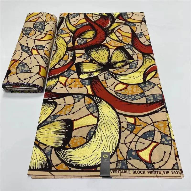 2022 Самая низкая цена лучшее качество африканская мода Золотая восковая ткань