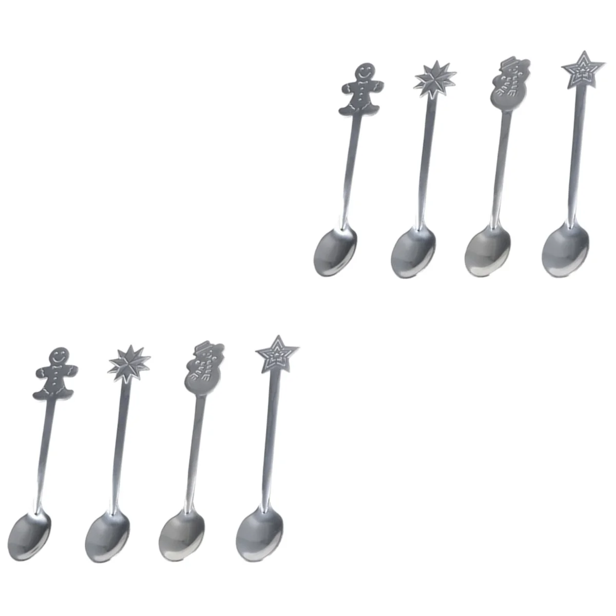 

8 Xmas Stainless Steel Spoon Christmas Cartoon Tableware Coffee Spoon Mixing Spoon without Box (Random Pattern)