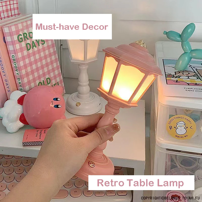 Купи Retro LED Desk Lamp USB Charging Table Lamp Mini Street Lamps Design Night Lights Touch Dimmable BedSide Desk Light Room Decor за 173 рублей в магазине AliExpress