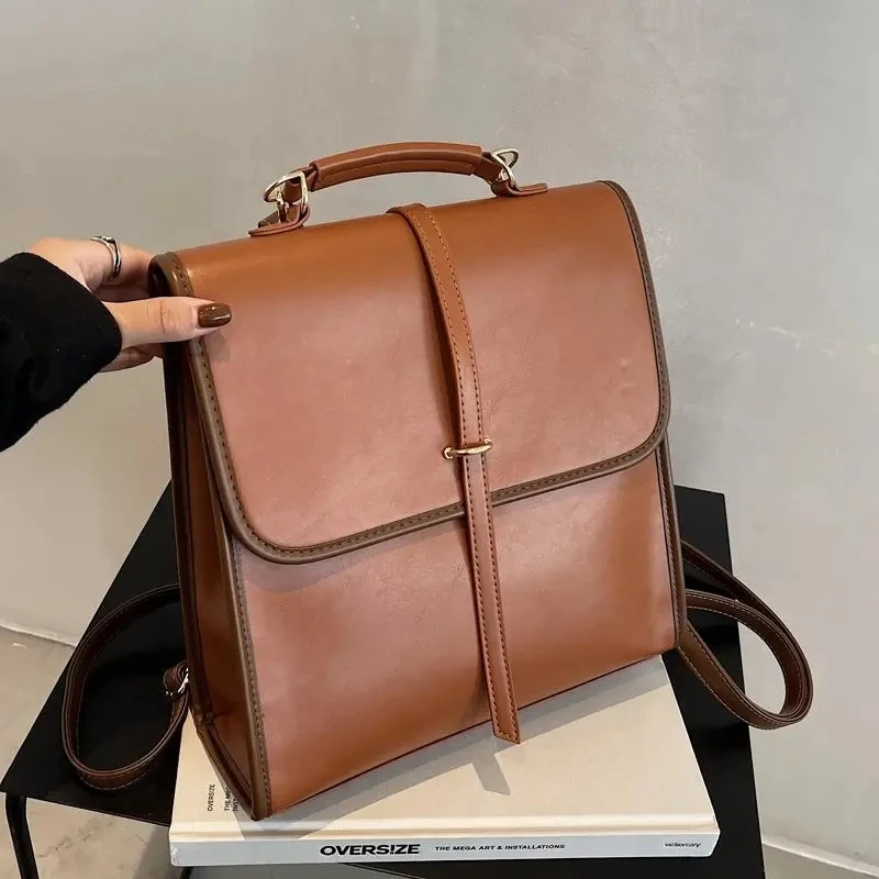 

Модный женский рюкзак из мягкой искусственной кожи, сумки на плечо, дизайнерские брендовые многофункциональные однотонные школьные ранцы ...