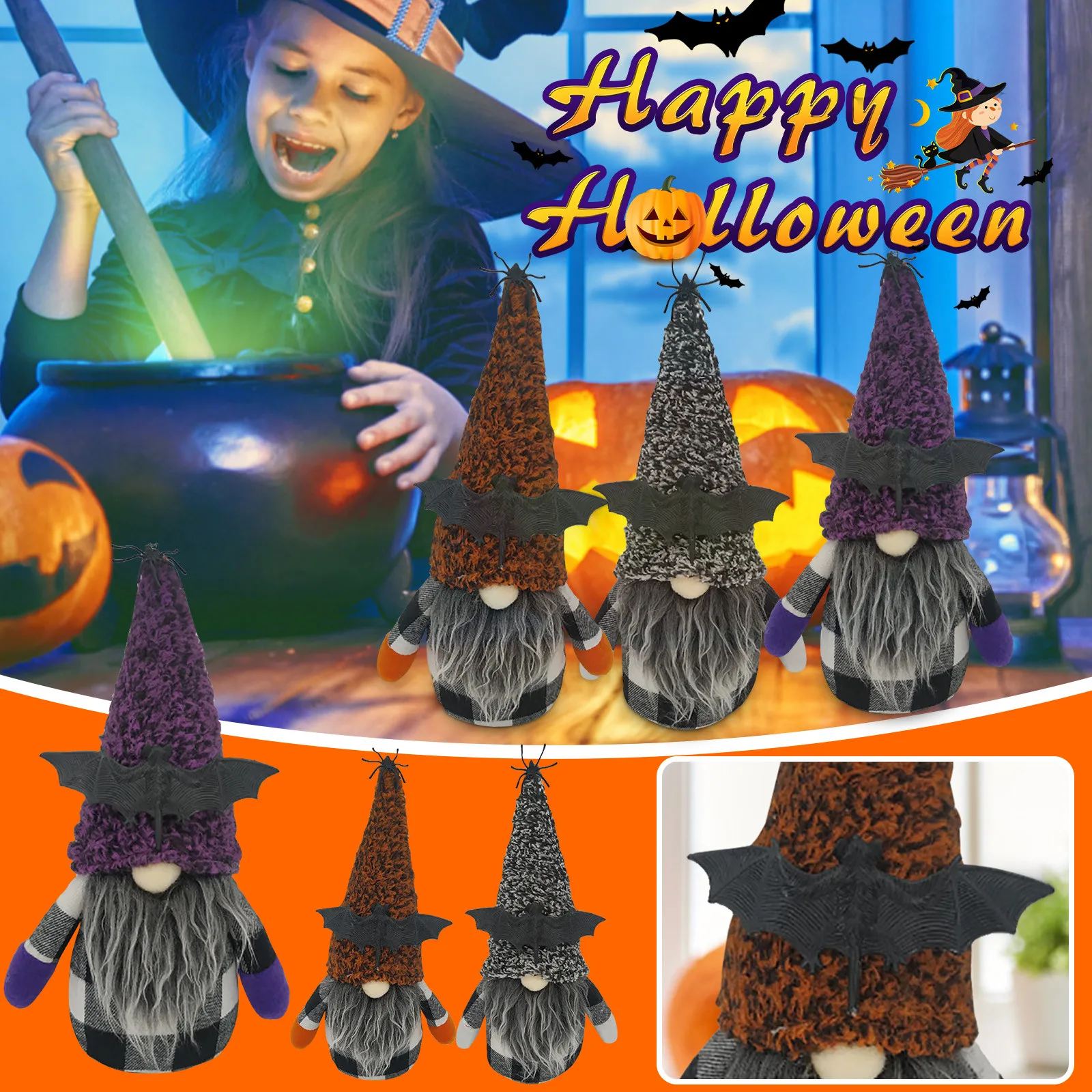 

Halloween Faceless Doll Gnome Decoration Stereo Style