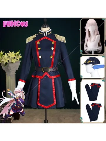 Kyouka Uzen Косплей Костюм Парик Аниме Mato Seihei No Slave Himari Azuma Униформа Шляпа Розовые Волосы Цепочки Солдат Антидемон Корпус