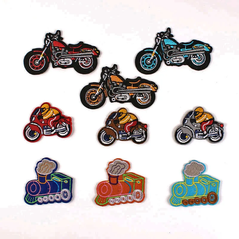 

100pcs/lot Luxury Vintage Motor Train Vehicle Embroidery Patch Shirt Bag Clothing Decoration Accessory Craft Diy Applique