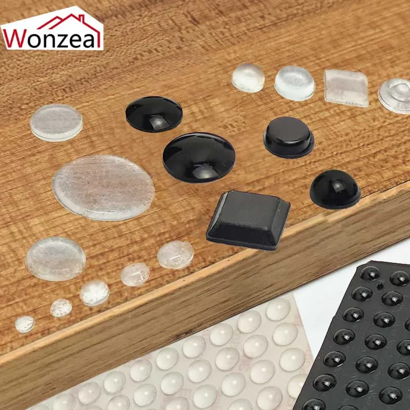 transparent door bumper self adhesive stop damper rubber muffling anti collision colloidal particles kitchen cabinet drawers free global shipping