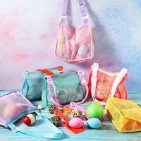portable children sand travel organizer foldable mesh bag kidstoys storage bags large beach bag for towels cosmetic makeup bags