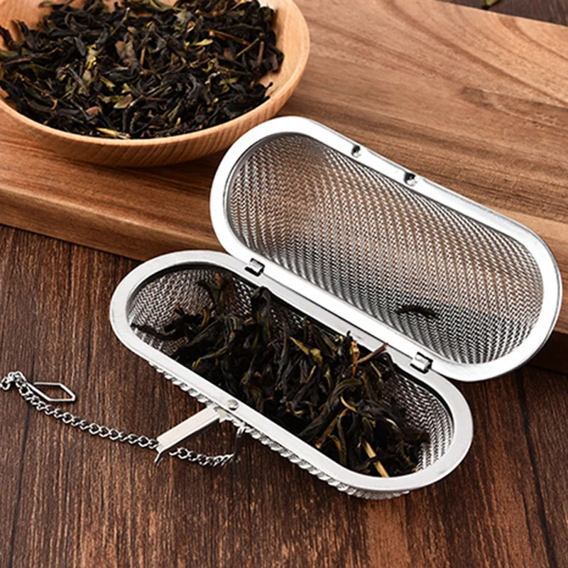 

Reusable Stainless Steel Mesh Tea Infusers Long Mesh Tea Cage Strainer Coffee Herb Spice Filter Diffuser Cooking Tea Accessories
