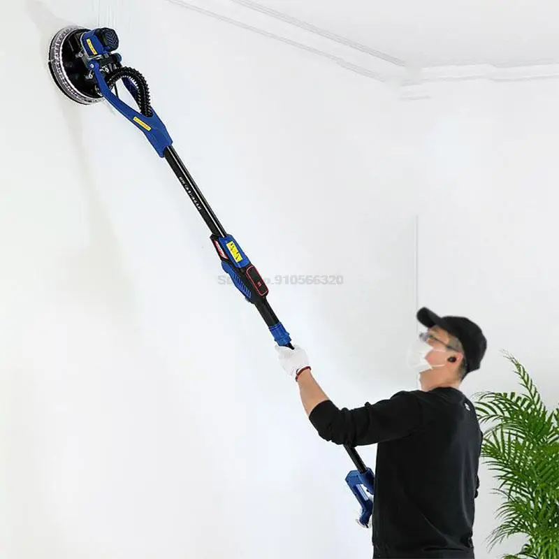500W 2.2m Brushless Long Pole Wall Grinding Machine Disc Sanding Machine Electric Putty Wall Sander Polisher With LED Light 220V