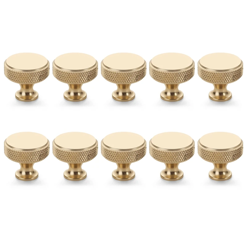 

10 Pack Cabinet Knobs Round Champagne Bronze Cabinet Knobs For Drawer Dresser, Cupboard And Wardrobe