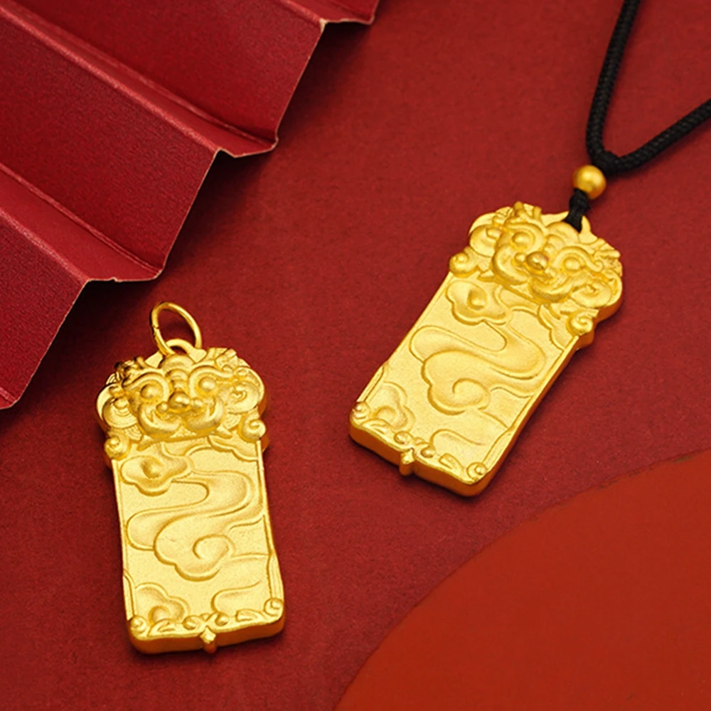 

Auspicious Cloud Pendant for Men 18K Yellow Gold Filled Classic Solid Simple Style Handsome Jewelry Gift