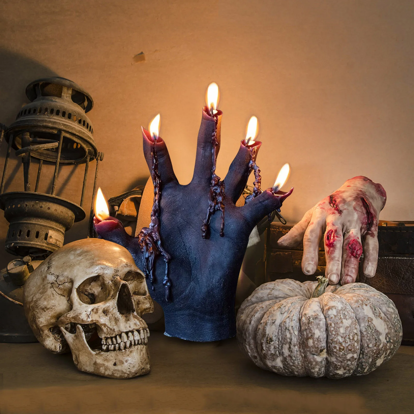 

"bleeding Hand" Halloween Candle Religious Prayer Terror Atmosphere Decorations Ornaments Art Design Candle