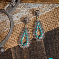 charm fashion womens stud earrings vintage style cutout drop print pendant stud earrings jewelry dropshipping