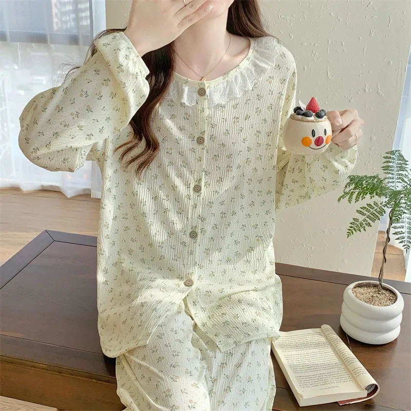 Комплект пижамный женский атласный из 2 предметов хлопковые штаны с длинным