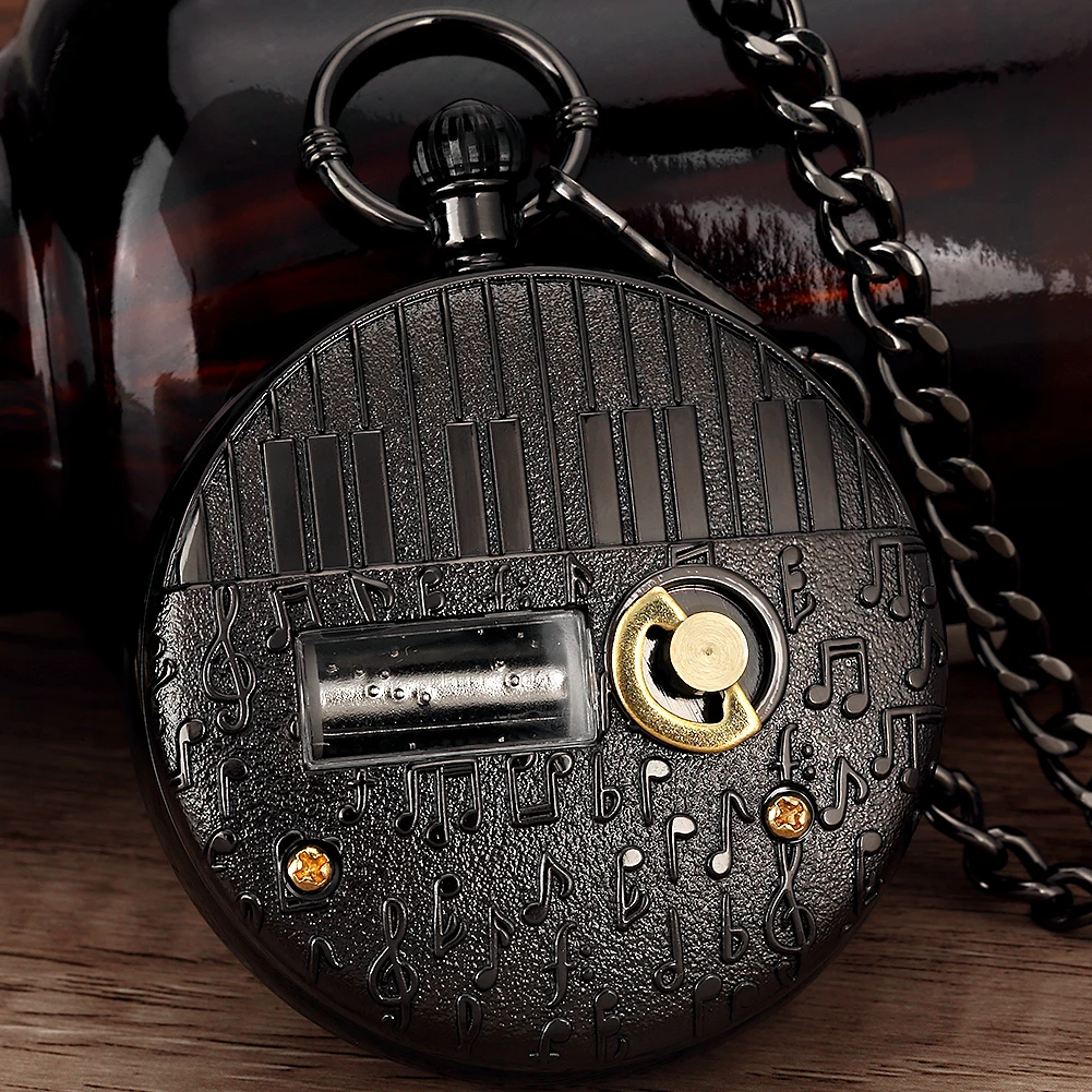 Pocket Watch Personalised Space Series Music Quartz Pocket Watch Pendant Necklace Luxury Gift for Men Women Relógio De Bolso