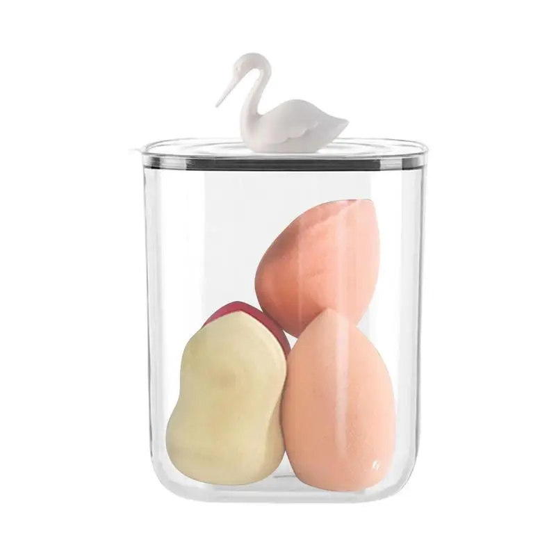 

Cotton Ball Holder Cute Clear Q Tip Dispenser With Lid For Cotton Ball Round QTip Holder Canisters For Cotton Balls Swabs Rounds