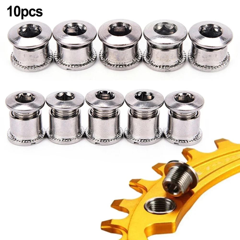 

10Pcs Mountain Bike Chainring Screws Single/Double/Triple Bolts Stainless Steel Bicycle Screws Bike Accessories