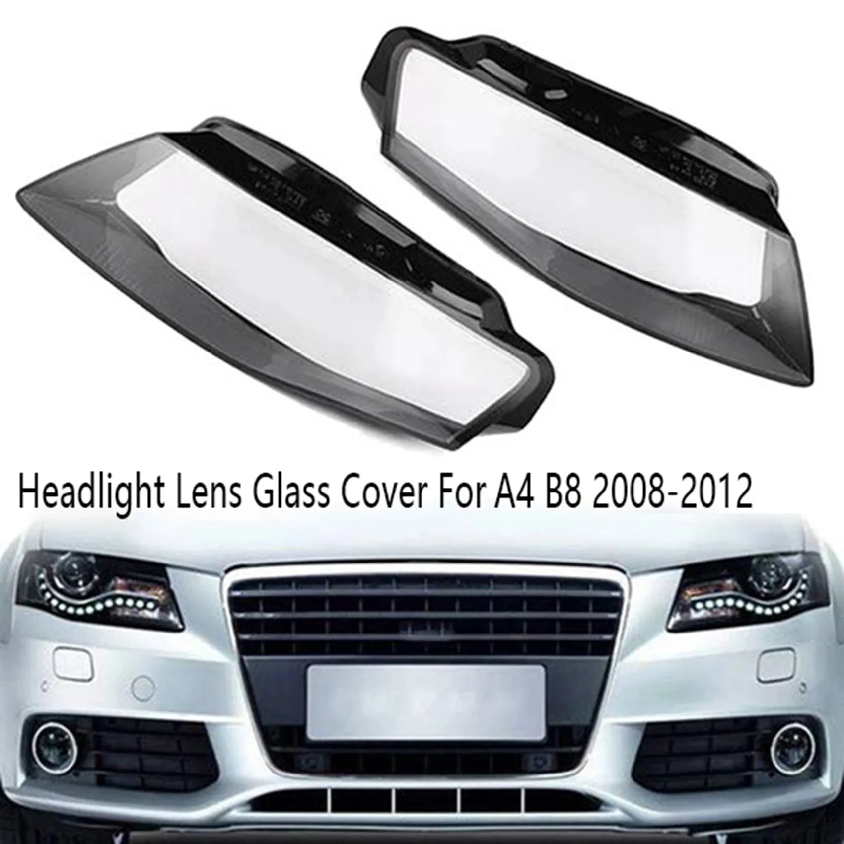 

Right Front Headlights Headlights Glass Mask Lamp Cover Transparent Shell Lamp Masks for Audi A4 B8 2008-2012