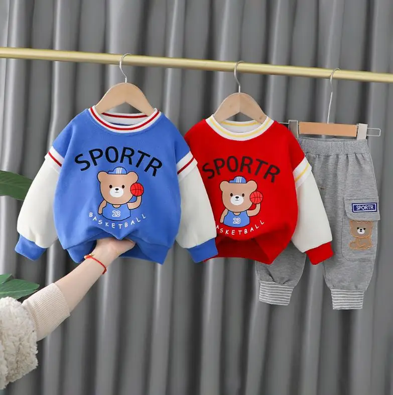 

Toddler kids tracksuits Baby boys clothes set cartton printed sport hoodie+pants infant bebes outfits children clothing costume