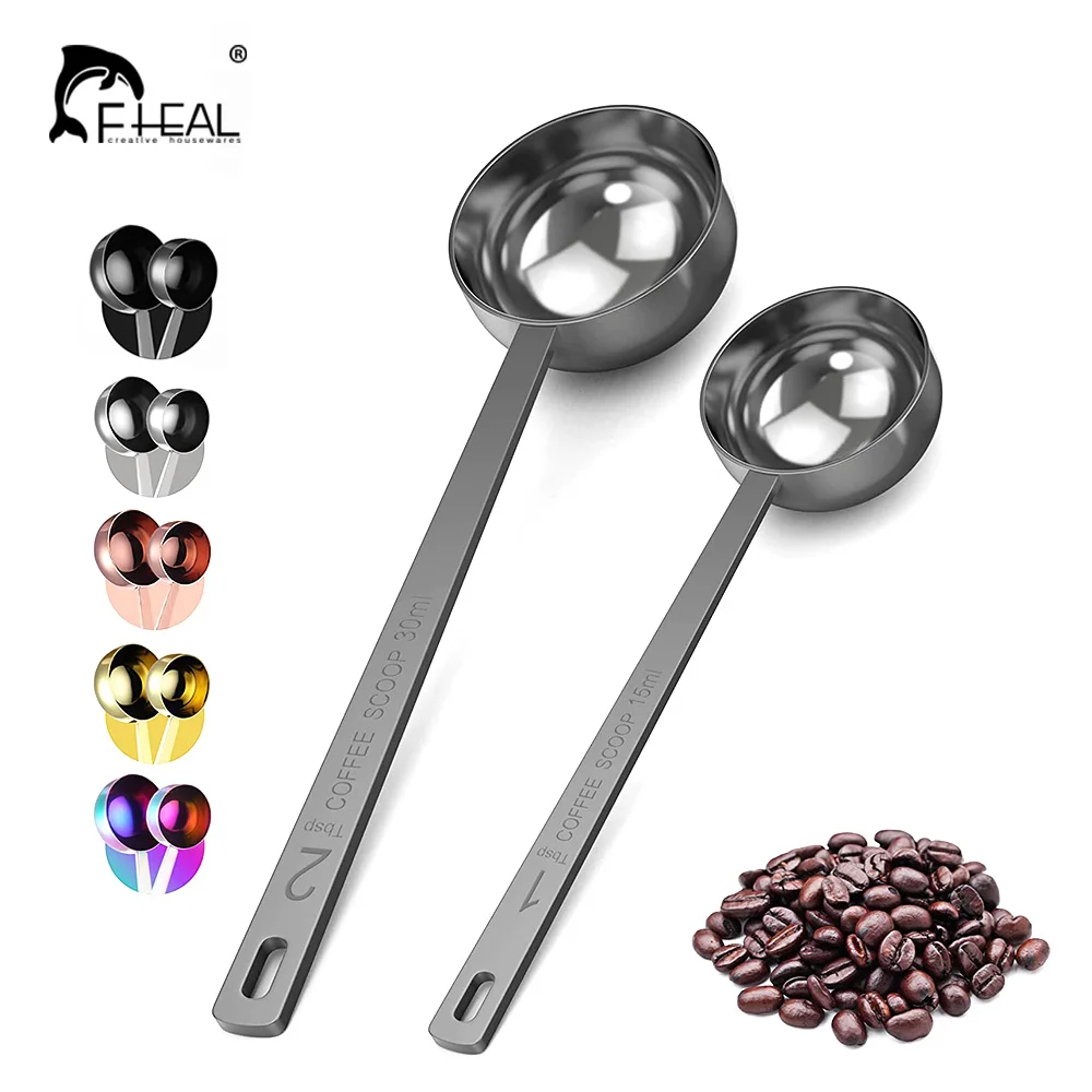 Ложка для кофе из нержавеющей стали, с длинной ручкой, 2 шт.