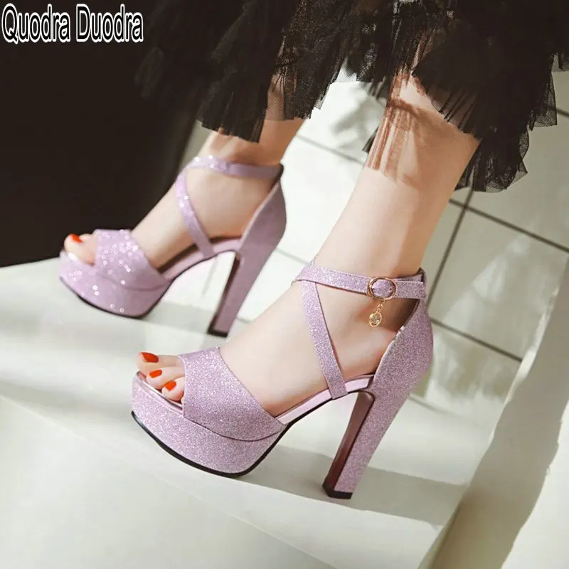 Сандалии женские на платформе Босоножки с открытым носком тонкий высокий каблук