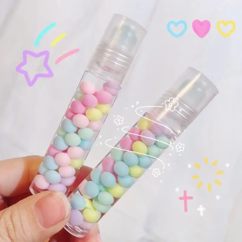 

Transparent Lip Oil Colorless Lipgloss Moisturizing Mirror Water Lip Gloss Lip Nourishing 1pcs Colorful Beads Lip Glaze