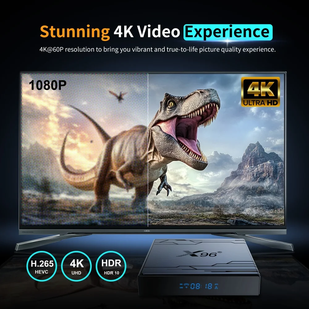 Фото X96 Android 14, Smart TV Box Amlogic S905Y5 HDR10 + 4K WIFI6 BT5.X, медиаплеер, телеприставка X96 nex №3