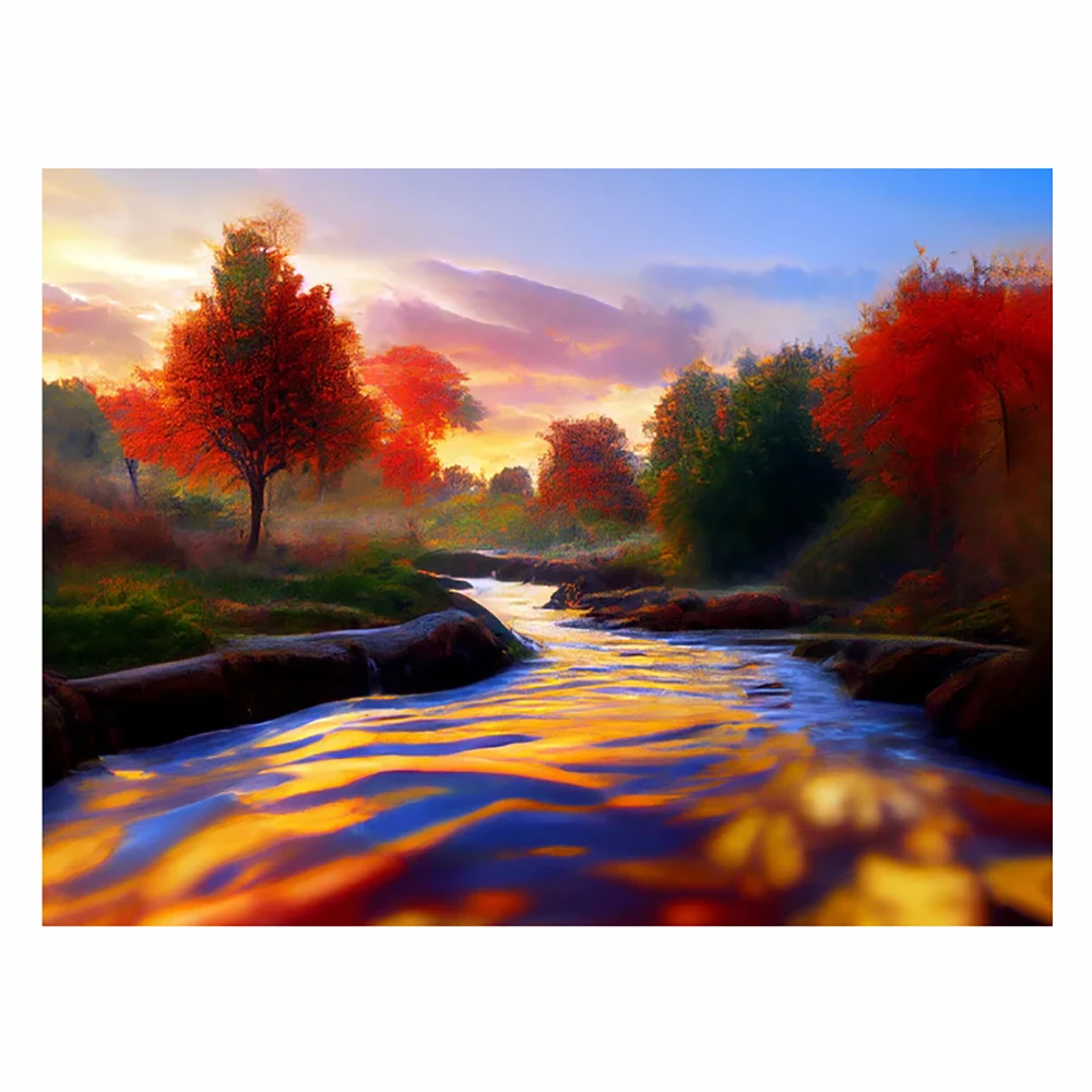 

5D diamond painting new series of forest and river 2023 home decorations landscape cross stitch set diamond art painting